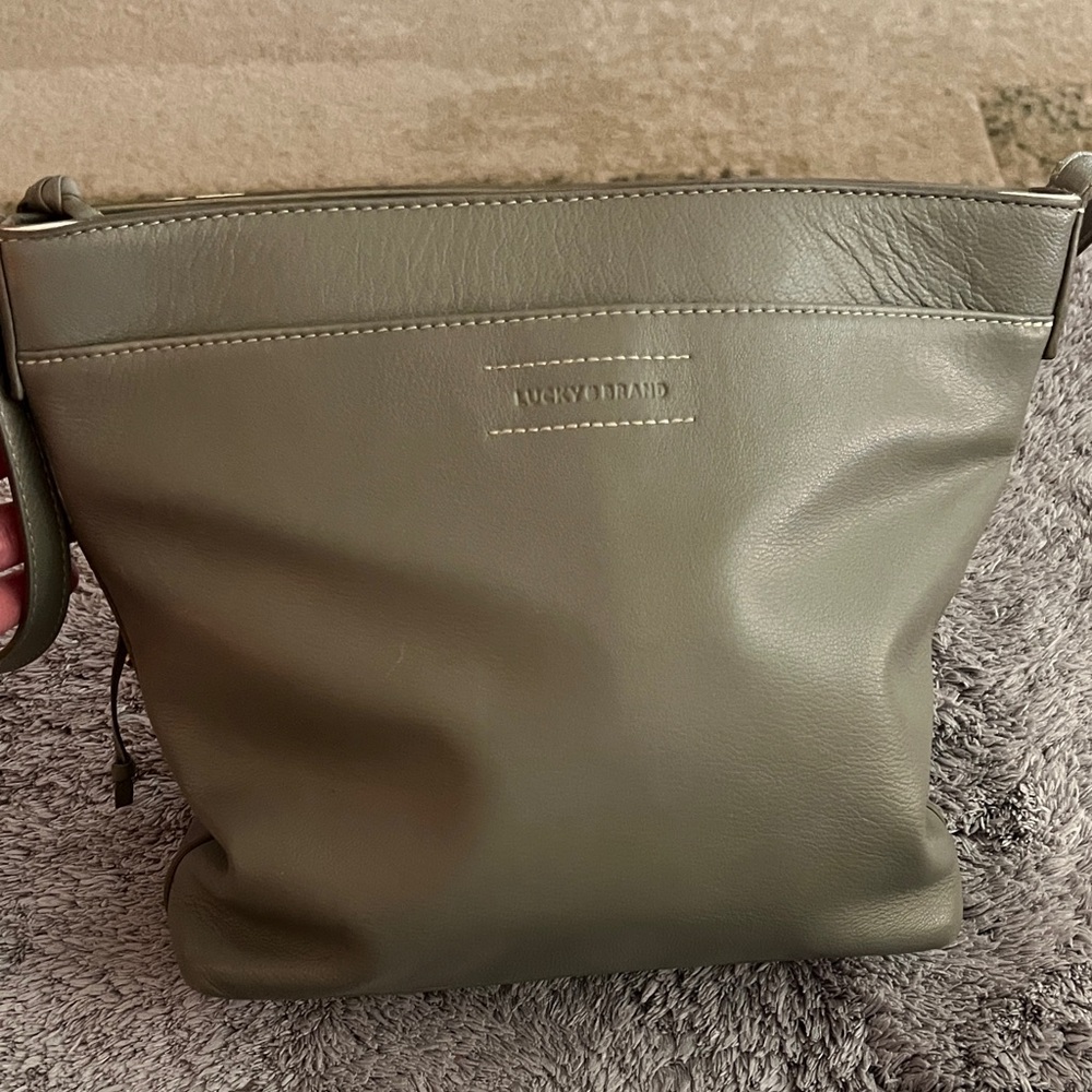 Lucky Brand Olive Green Leather Shoulder Bag